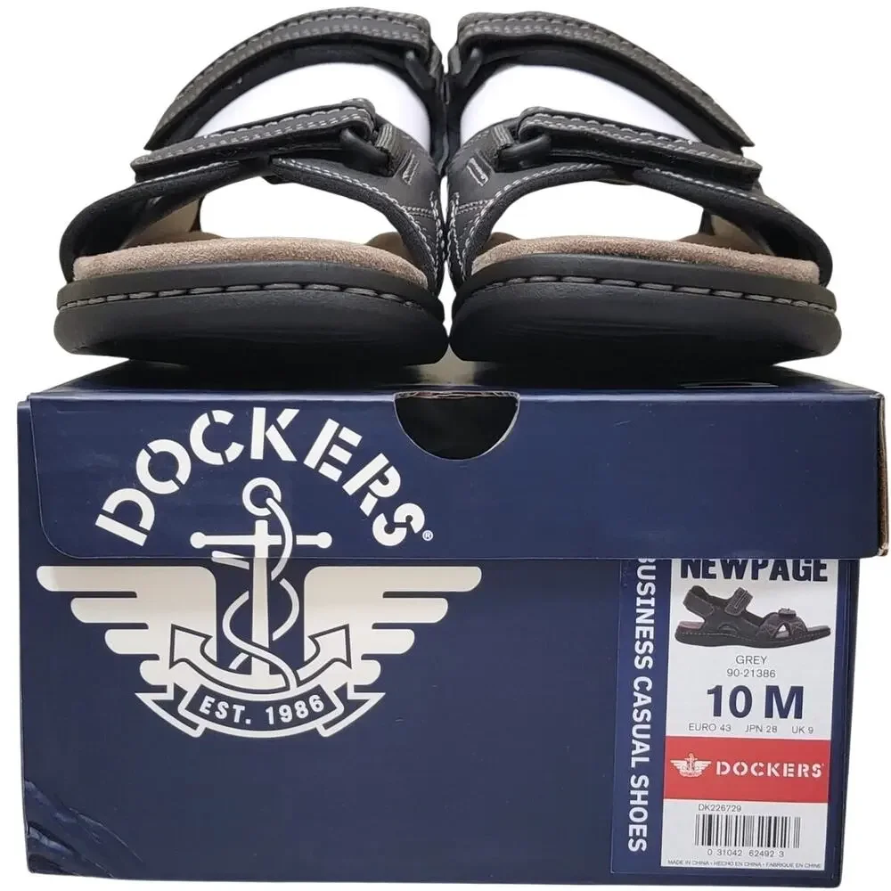 Dockers Men Slingback Sport River Sandals Newpage Size US 10M Grey Faux Leather